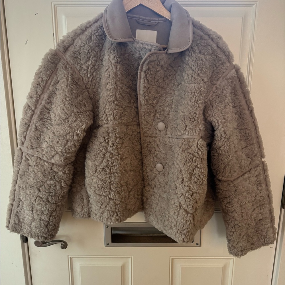 Cozy Gray Sherpa Jacket